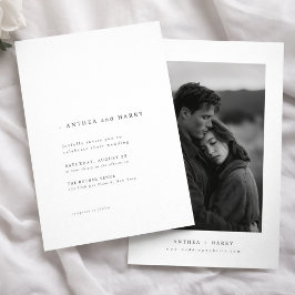 Convite Modern Serif Typography Black and White Wedding