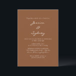 Convite Modern Sienna Brown Script Casamento Tudo Em Um RS<br><div class="desc">Convite para Casamento de Script Moderno Minimalista Sienna Brown com RSVP Online</div>