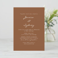 Modern Sienna Brown Script Casamento Tudo Em Um RS