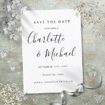 Convite Modern Signature Wedding Save the Date<br><div class="desc">Featuring signature style names,  this elegant grey and white save the date card can be personalised with your special wedding day information in chic grey lettering. Designed by Thisisnotme©</div>