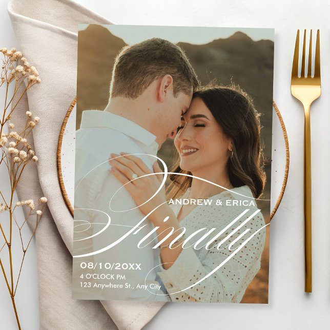 Convite Modern simple elegant wedding  (Criador carregado)