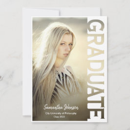 Convite Modern Simple Photo Graduation Announcement