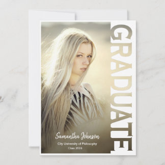 Convite Modern Simple Photo Graduation Announcement