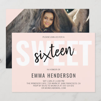 Convite Modern Simple Sweet 16