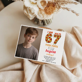 Convite Modern Slice Slice Boy Six Seven Birthday Party