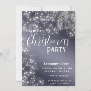 Convite Modern Sparkle Ramo de Pine no Natal
