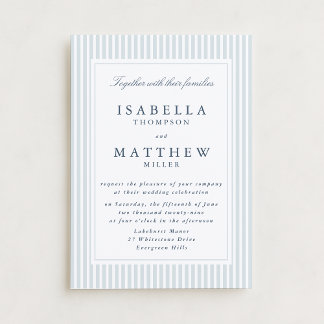 Convite Modern Striped Wedding Invitation Geometric Frame