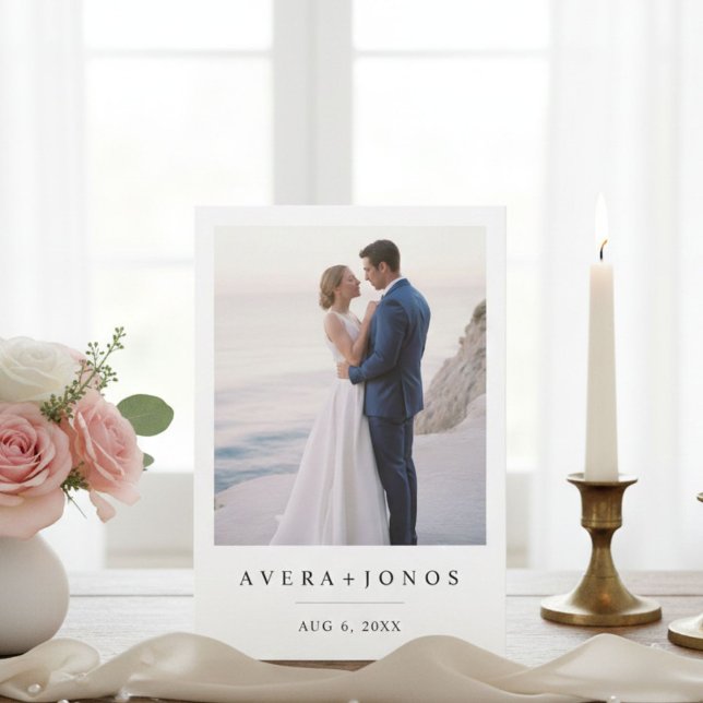 Convite Modern Stylish Photo Wedding Invitation  (Criador carregado)