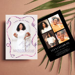 Convite Modern Stylish Ribbon Frame Photo Birthday<br><div class="desc">Celebrate in style with this chic pink ribbon frame birthday invitation featuring a bold hand-painted frame, soft textured background, and a large customizable photo. The elegant layout works beautifully for milestone birthdays like 30th, 40th, 50th, or any age worth celebrating. Personalize the name, age, and party details to create a...</div>