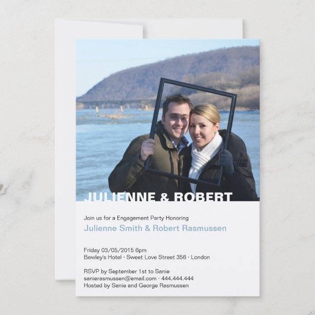 Convite Modern sua própria Festa de noivado de fotos (Frente)