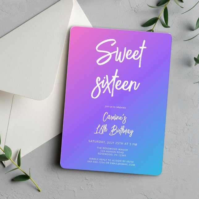 Convite Modern Summer Sweet Sessenta Aniversário (Criador carregado)