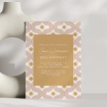 Convite Modern Sun Moon Line Terracotta Gold 30th Birthday<br><div class="desc">Modern and aesthetic,  this celestial 30th birthday invitation features a sun and moon geometric lines pattern in terracotta and gold. *age can be easily changed</div>