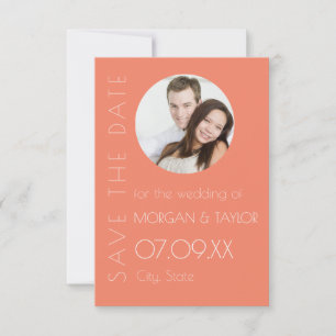 Convite Modern Sunset Orange Tonal Photo Save the Date (Fo