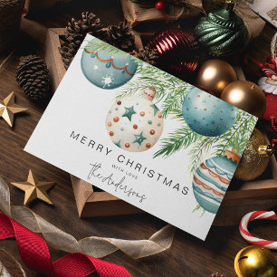 Convite Modern Teal Christmas Bauble