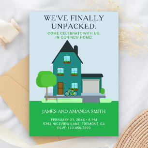 Convite Modern Teal Green Home Housearming Party Convidam