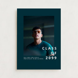 Convite Modern Teal Typography Graduation Announcement
