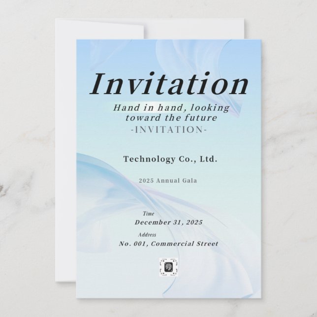 Convite Modern Tech Light Blue Corporate Gala Invitation – (Frente)