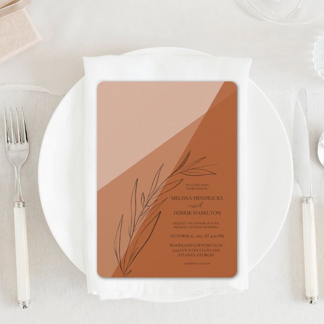Convite Modern Terra Cotta Wedding (Criador carregado)