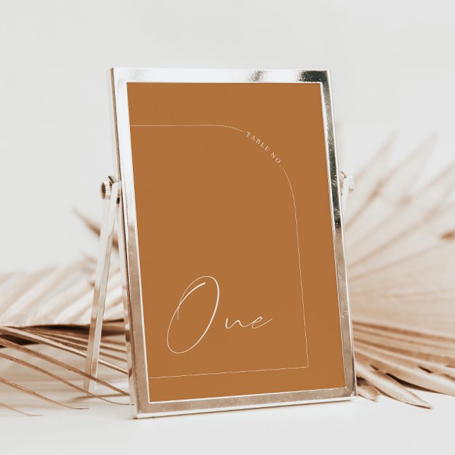 Convite Modern Terracotta Calliografia Um Número De Tabela (Criador carregado)