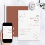 Convite Modern Terracotta Script Botânico 50º Aniversário<br><div class="desc">Não é a sua típica comemoração de 50 anos! Imaginem seus convidados com este convite de 50 anos botânico do roteiro Teracotta Burnt Orange. A incrível arte da linha é delicada e intrincada, a combinação perfeita de na moda, mas elegante, que garantirá que seu dia especial se sobressaia do resto....</div>