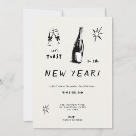 Convite Modern Toast to the New Year 2026 Bold Typo