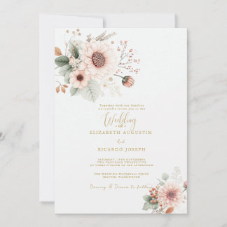 Convite Modern Trendy Dusty Rose Blush Wedding 