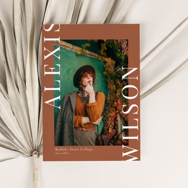 Convite Modern Trendy Minimalist 3 Photo Graduation (Gradu (Criador carregado)