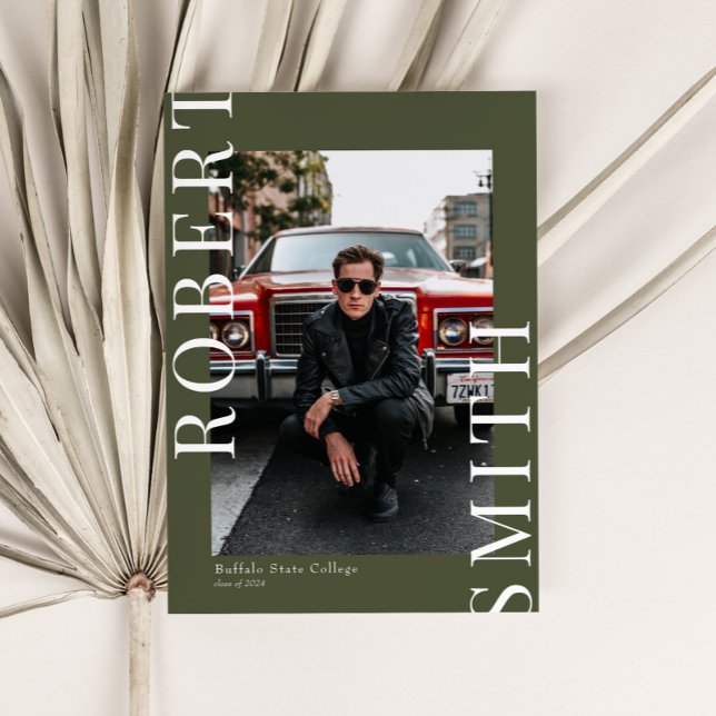 Convite Modern Trendy Minimalist 3 Photo Graduation (Gradu (Criador carregado)