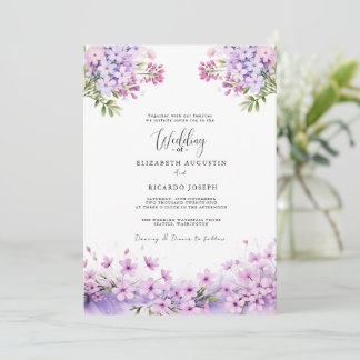 Convite Modern Trendy Purple Lavender  Wedding