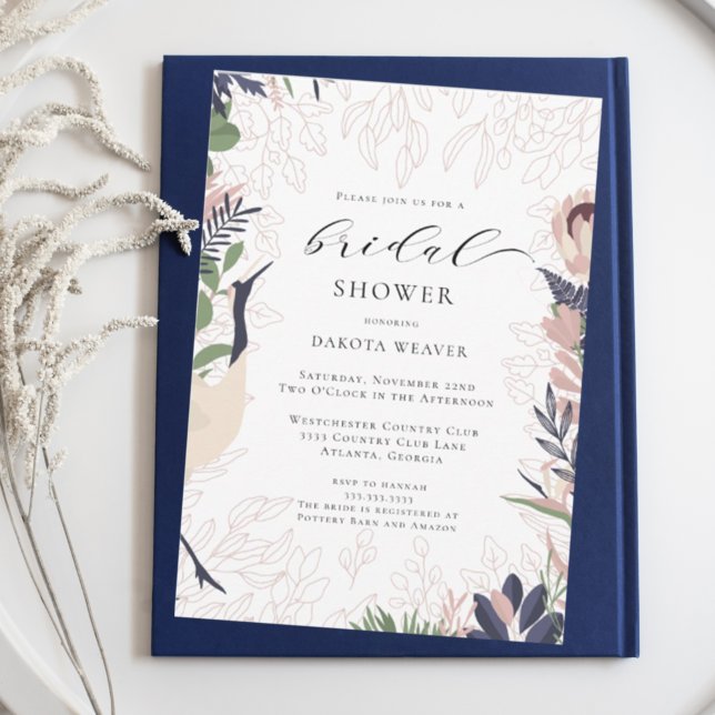 Convite Modern Tropical Watercolor Greenery Bridal Shower (Criador carregado)