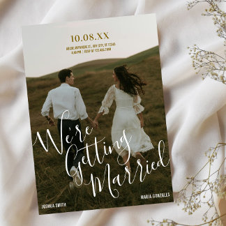 Convite Modern typography photo wedding 