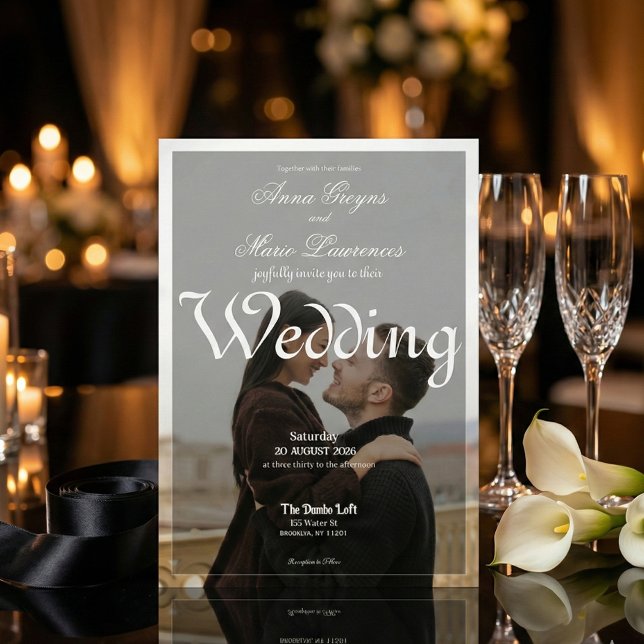 Convite Modern Urban Minimalist Photo Overlay Calligraphy (Criador carregado)