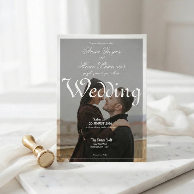 Convite Modern Urban Minimalist Photo Overlay Calligraphy (Criador carregado)