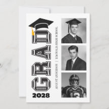 Modern Varsity Football Player Photo Graduation