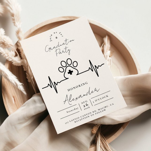 Convite Modern Vet Med Graduation Party (Criador carregado)