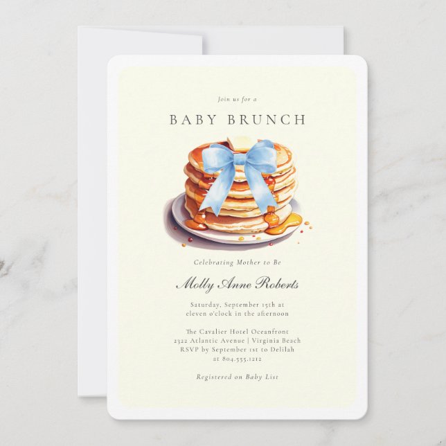 Convite Modern Watercolor Baby Brunch (Frente)