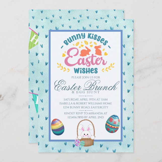 Convite Modern Watercolor Páscoa Brung (Frente/Verso)