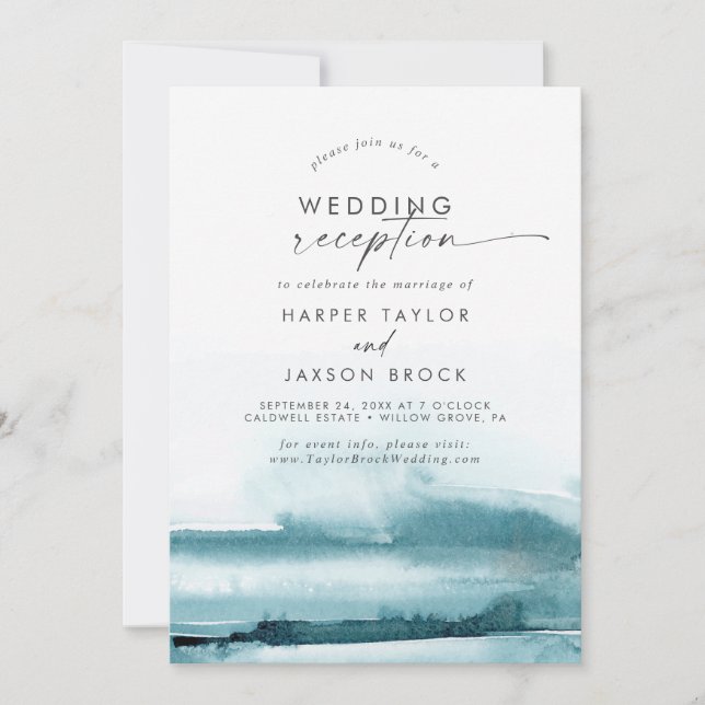 Convite Modern Watercolor | RECEPÇÃO DE CASAMENTO (Frente)