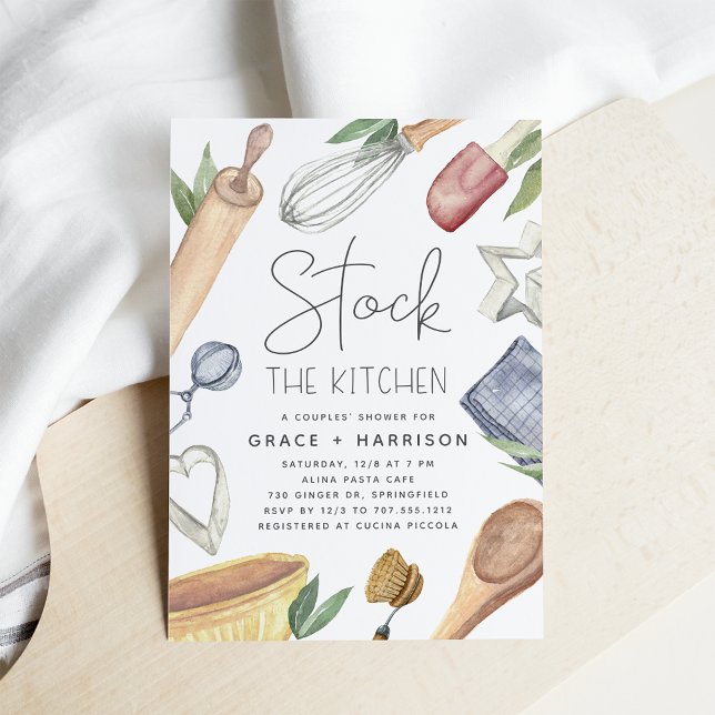 Convite Modern Watercolor Stock The Kitchen Casal (Criador carregado)