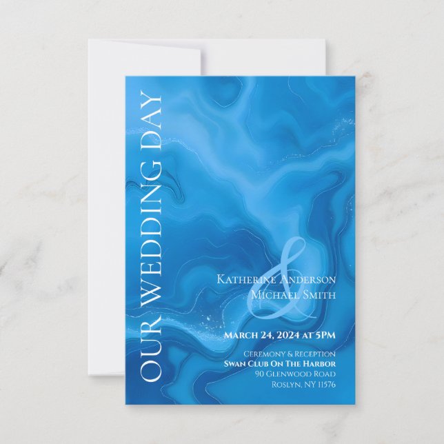 Convite Modern Wedding-Blue (Frente)