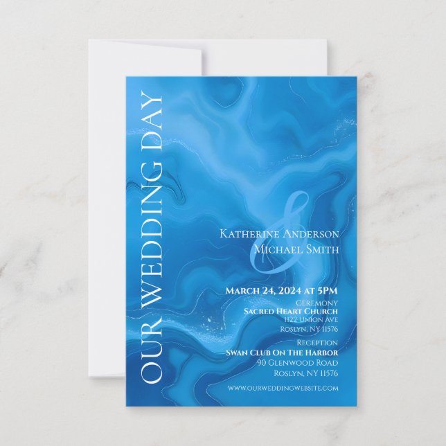 Convite Modern Wedding-Blue (Frente)