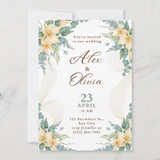 Convite Modern Wedding Invitation Elegant Minimal Layout
