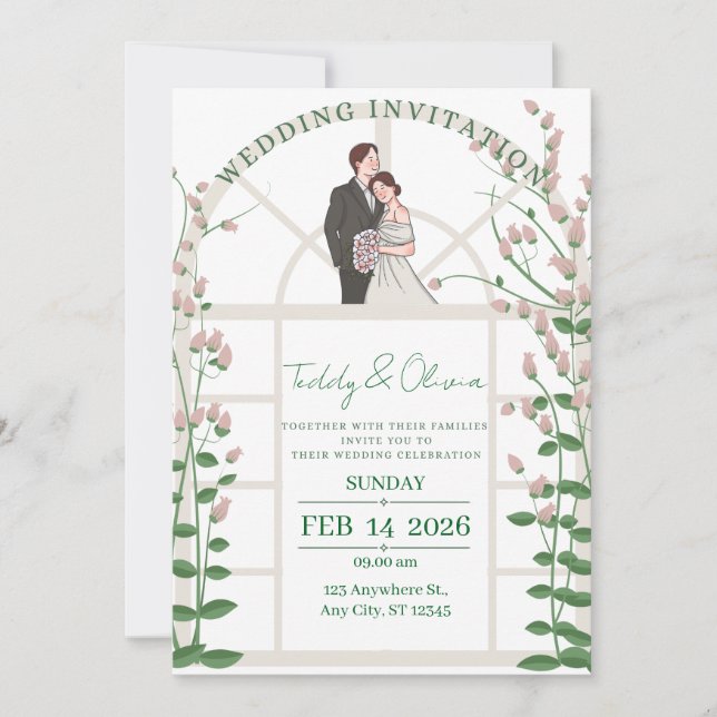 Convite Modern Wedding Invitation Suite (Frente)