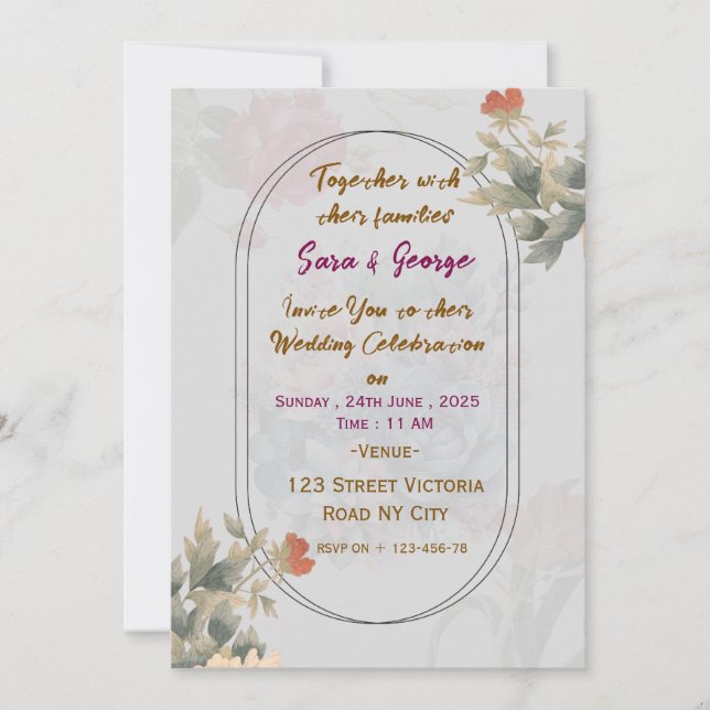 Convite Modern Wedding Invitations  (Frente)