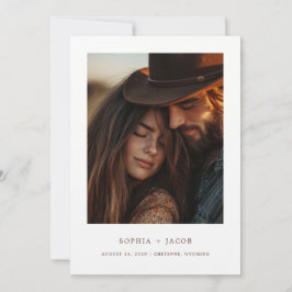 Convite Modern Western Photo Boots Save the Date