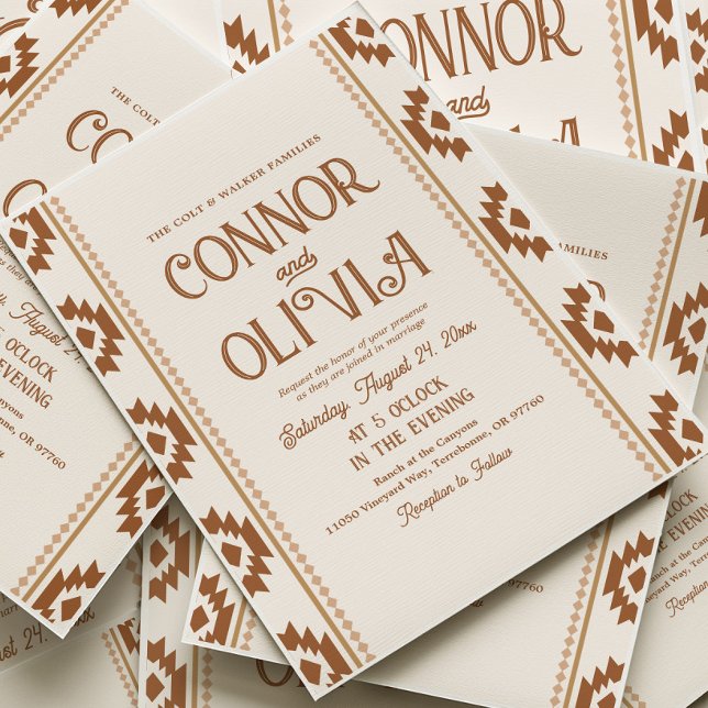 Convite Modern Western Wedding Invitation (Criador carregado)