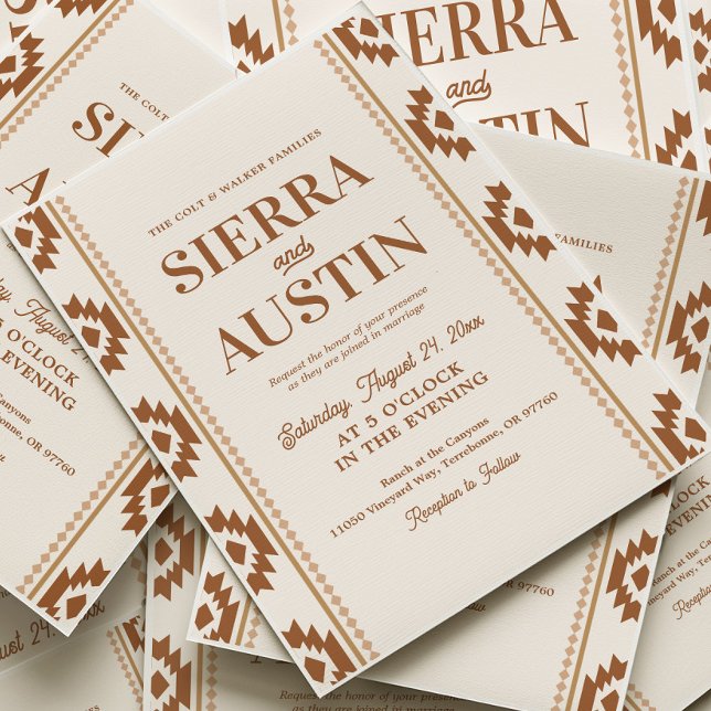 Convite Modern Western Wedding Invitation (Criador carregado)