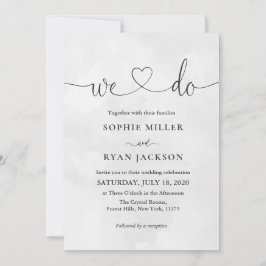 Convite Modern white and black Photo Wedding