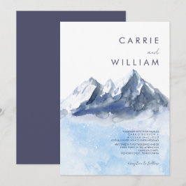 Convite Modern Winter Mountain Pattern Wedding
