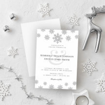 Modern Winter Snowflake Wedding Invitation